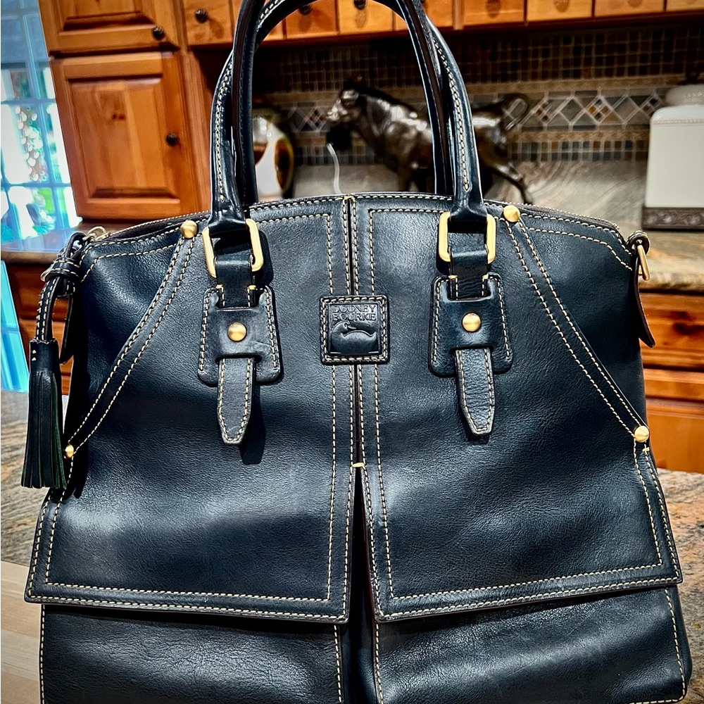 Dooney and Bourke Florentine Clayton Satchel in Navy